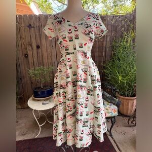 UNIQUE VINTAGE Sushi Short Sleeve Dress Size Small